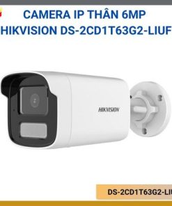 Camera IP thân 6MP Hikvision DS-2CD1T63G2-LIUFCảm biến 1/2.4″ progressive scan CMOSĐộ phân giải tối đa (3200 × 1800)/20fpsTầm xa hồng ngoại/Ánh sáng trắng 50mHỗ trợ micro thu âmỐng kính 4