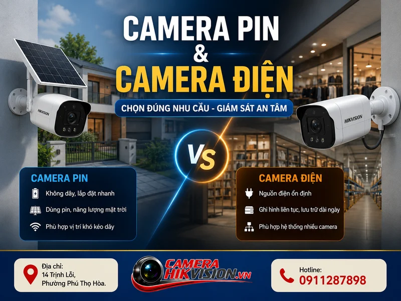 Camera pin và camera điện: So sánh chi tiết, lỗi thường gặp khi mua/lắp và cách chọn đúng