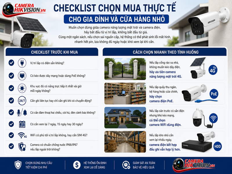 Checklist chọn mua thực tế cho gia đình và cửa hàng nhỏ