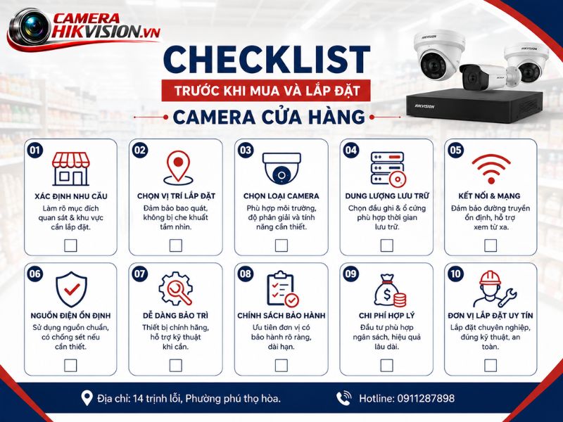 Checklist trước khi mua và lắp đặt camera cửa hàng