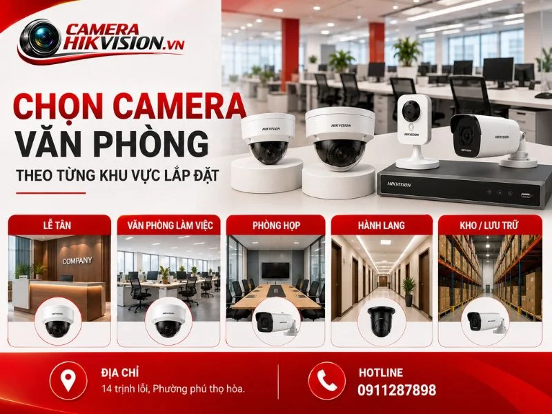 Chọn camera văn phòng theo từng khu vực lắp đặt