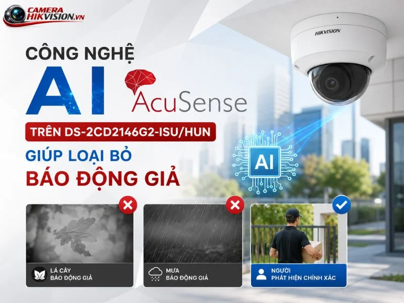Công nghệ AI AcuSense trên DS-2CD2146G2-ISUHUN giúp loại bỏ báo động giả