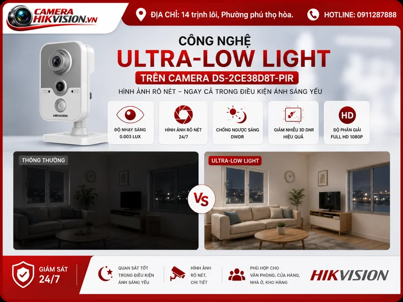 Công nghệ Ultra-Low Light trên camera DS-2CE38D8T-PIR
