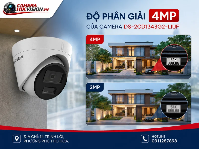 Độ phân giải 4MP của camera DS-2CD1343G2-LIUF