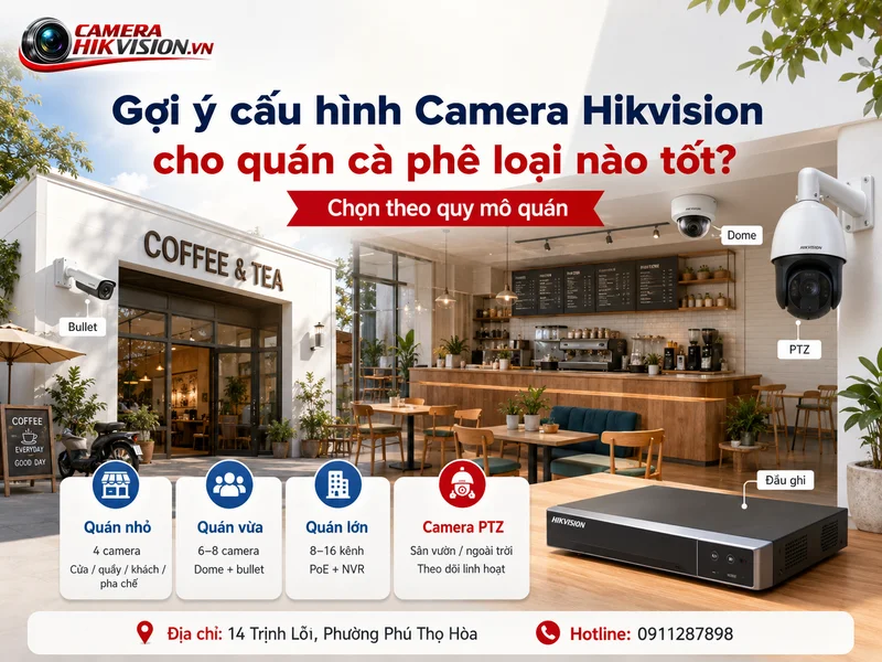 Gợi ý cấu hình Camera Hikvision cho quán cà phê loại nào tốt