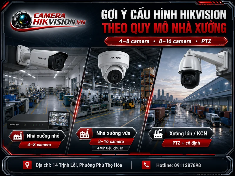 Gợi ý cấu hình Hikvision phù hợp cho từng quy mô nhà xưởng