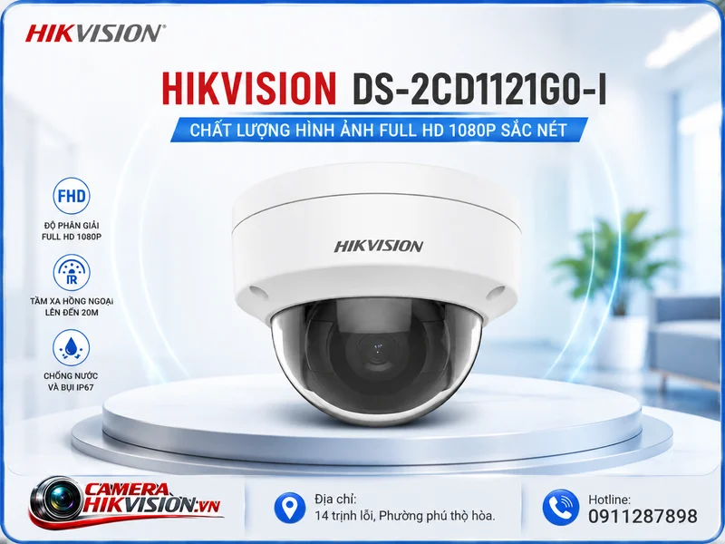 Hikvision DS-2CD1121G0-I chất lượng hình ảnh Full HD 1080p sắc nét