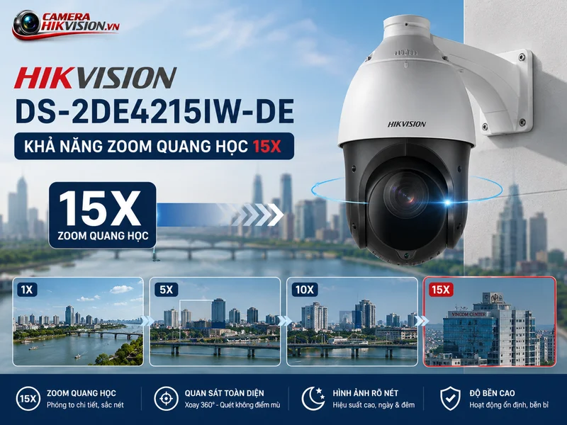 Hikvision DS-2DE4215IW-DE khả năng Zoom quang học 15x
