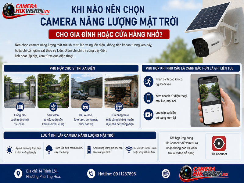 Khi nào nên chọn camera năng lượng mặt trời cho gia đình hoặc cửa hàng nhỏ?