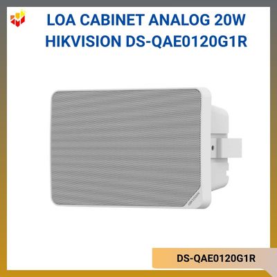 Loa Cabinet Analog 20W Hikvision DS-QAE0120G1RTrở kháng 8 ΩCông suất 100 V: 5 W/10 W/15 W/20 WĐộ nhạy 90 dB ± 3dBAudio In: Fixed pressure in 100 V/Fixed pressure in