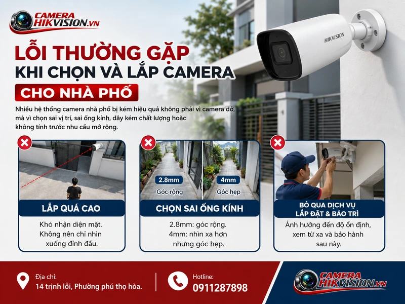 Lỗi thường gặp khi chọn và lắp camera cho nhà phố