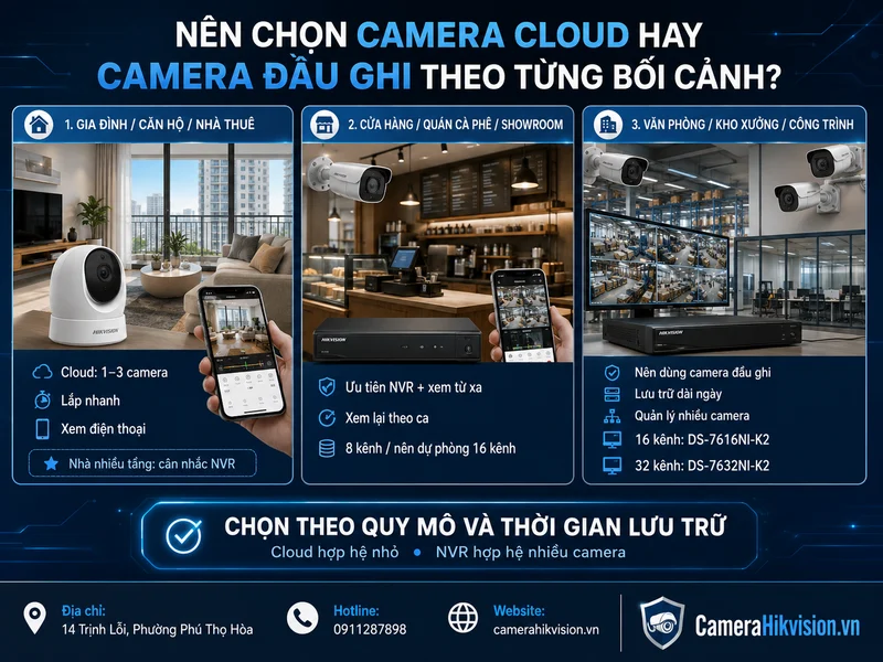 Nên chọn Camera Cloud hay camera đầu ghi theo từng bối cảnh?