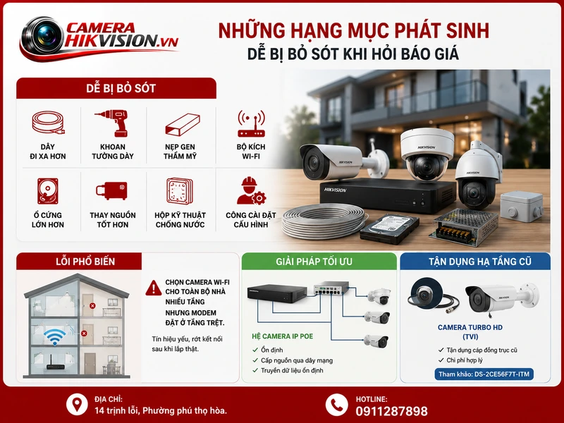 Những hạng mục phát sinh dễ bị bỏ sót khi hỏi báo giá