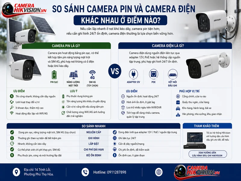 So sánh Camera pin và camera điện: khác nhau ở điểm nào?