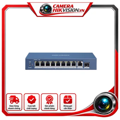Switch POE GIGABIT 8 cổng PoE 1000M, 1 cổng uplink 1000M, 1 Cổng SFP 1000M Layer 2•Tự tương thích chuẩn 802.3af/at , Tổng công suất PoE 58W;•Chống sét : 6KV