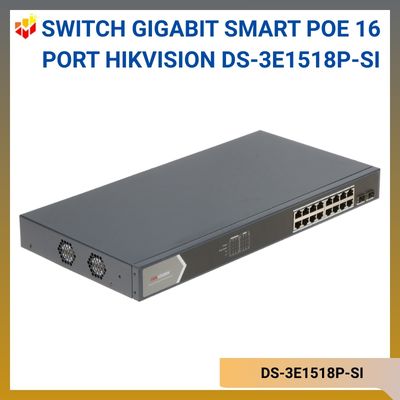 Switch Gigabit Smart PoE 16 Port Hikvision DS-3E1518P-SI