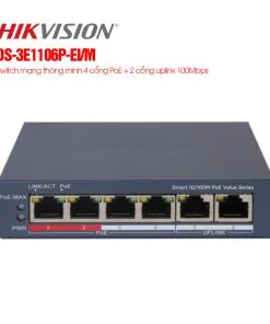 Switch mạng 4 cổng POE HIKVISION DS-3E1106P-EI/M - ảnh 2