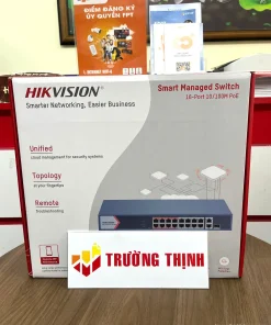 Switch PoE L2 16 cổng Hikvision DS-3E1318P-EI/M 100M – ảnh thực tế tại Trường Thịnh Telecom