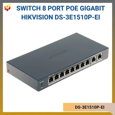 Switch mạng thông minh 8 Port PoE Gigabit Hikvision DS-3E1510P-EI