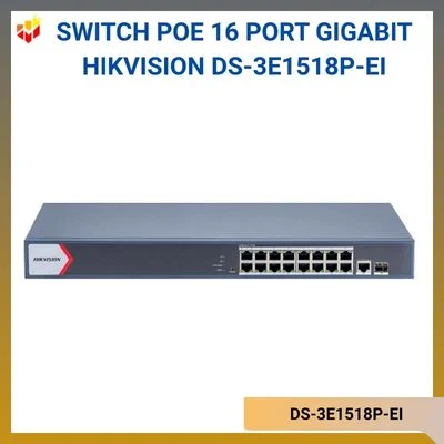 Switch PoE 16 Port Gigabit Hikvision DS-3E1518P-EI