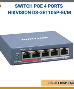 Switch PoE 4 ports quản lý qua cloud Hikvision DS-3E1105P-EI/M