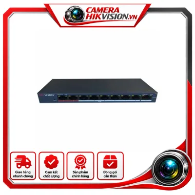 Switch mạng 8 cổng PoE 100M, 1 cổng uplink 10/100M , Layer 2•Tự tương thích chuẩn 802.3af/at , Tổng công suất PoE 58W;•Truyền dẫn khoảng cách xa : Tối đa