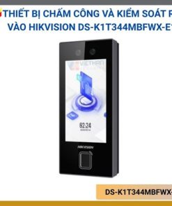 Thiết bị chấm công và kiểm soát ra vào khuôn mặt, vân tay, thẻ, Bluetooth Hikvision DS-K1T344MBFWX-E1