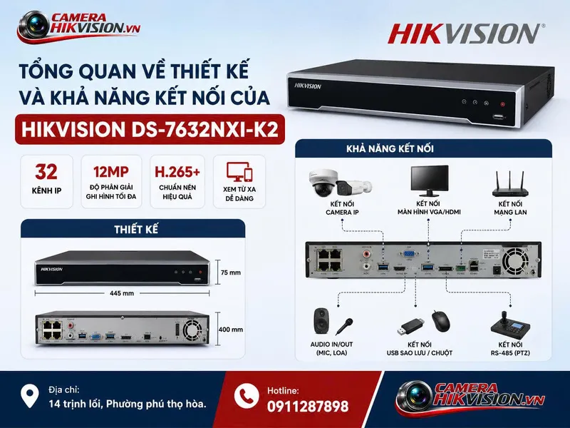 Tổng quan về thiết kế và khả năng kết nối của HIKVISION DS-7632NXI-K2