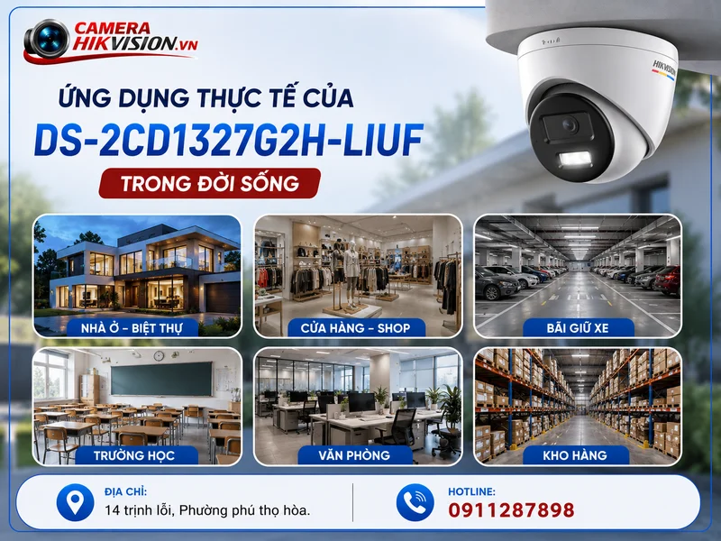 Ứng dụng thực tế của DS-2CD1327G2H-LIUF trong đời sống