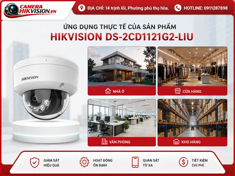 Ứng dụng thực tế của sản phẩm Hikvision DS-2CD1121G2-LIU