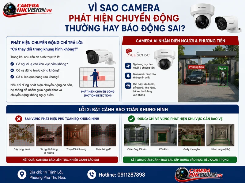 Vì sao camera phát hiện chuyển động thường hay báo động sai?