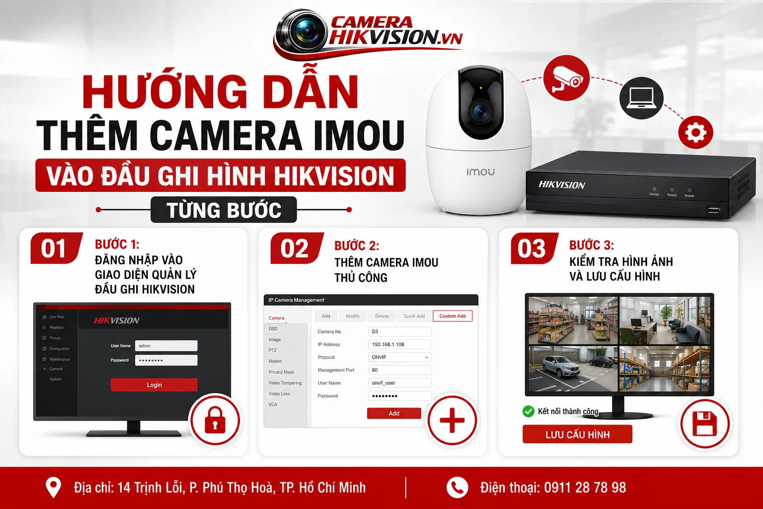 Hướng Dẫn Thêm Camera Imou Vào Đầu Ghi Hình Hikvision từng bước