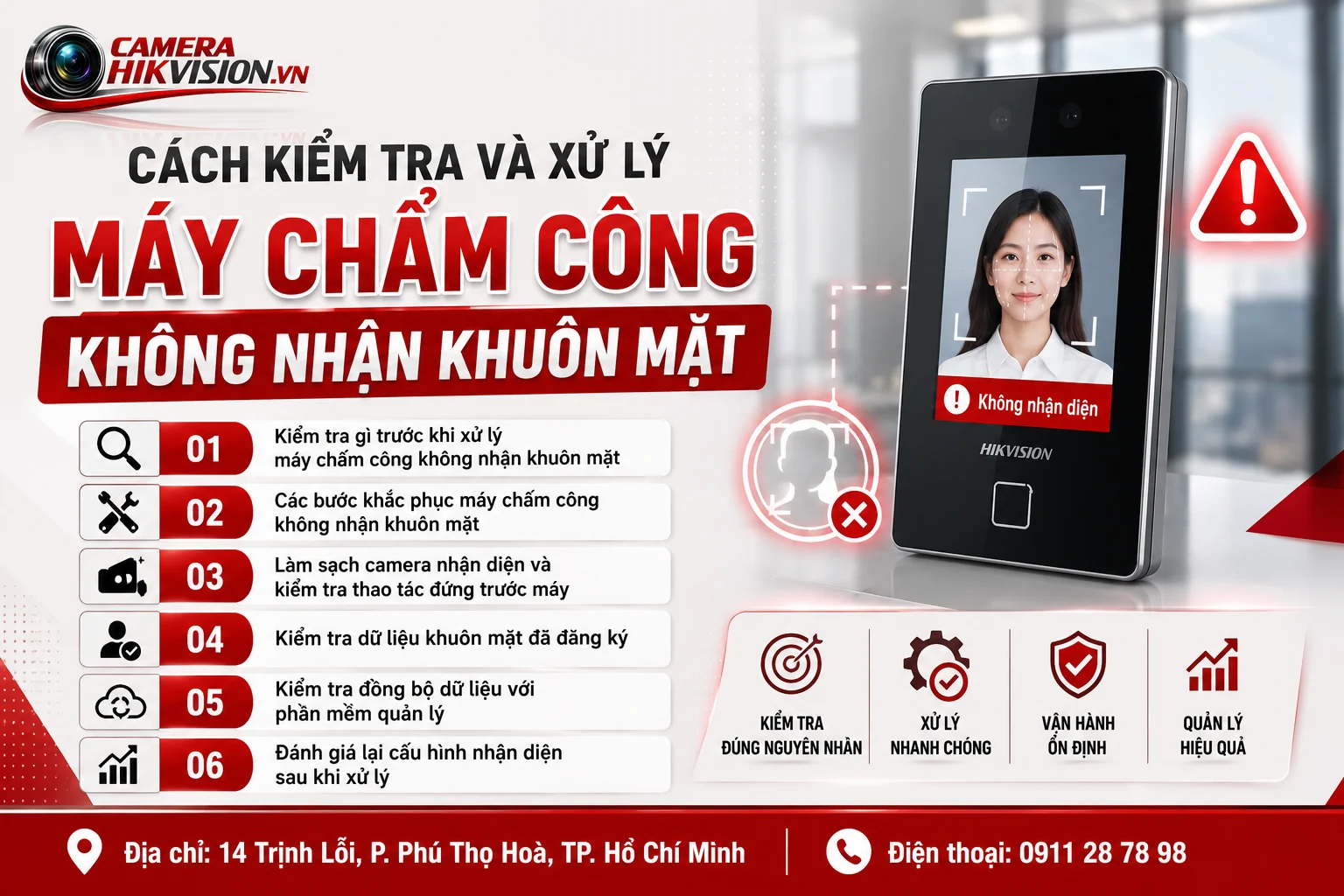 Các bước khắc phục máy chấm công không nhận khuôn mặt