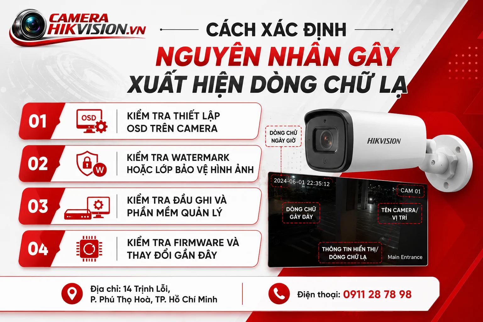 Cách xác định nguyên nhân gây xuất hiện dòng chữ lạ