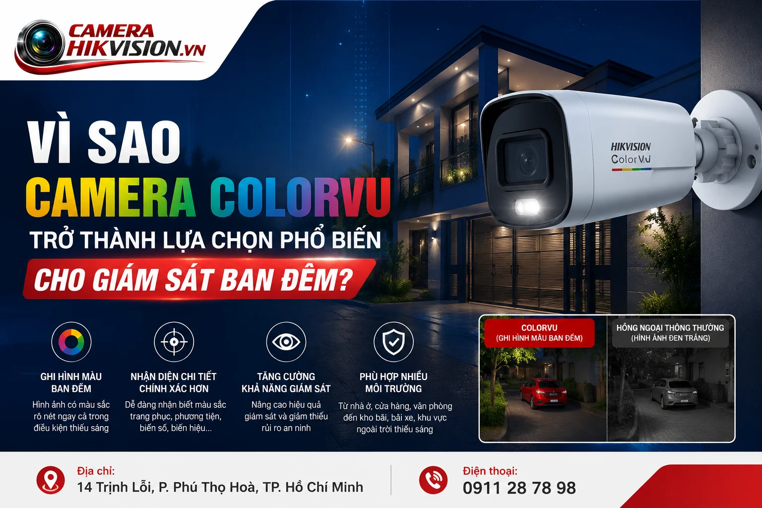 Vì sao camera ColorVu trở thành lựa chọn phổ biến cho giám sát ban đêm?