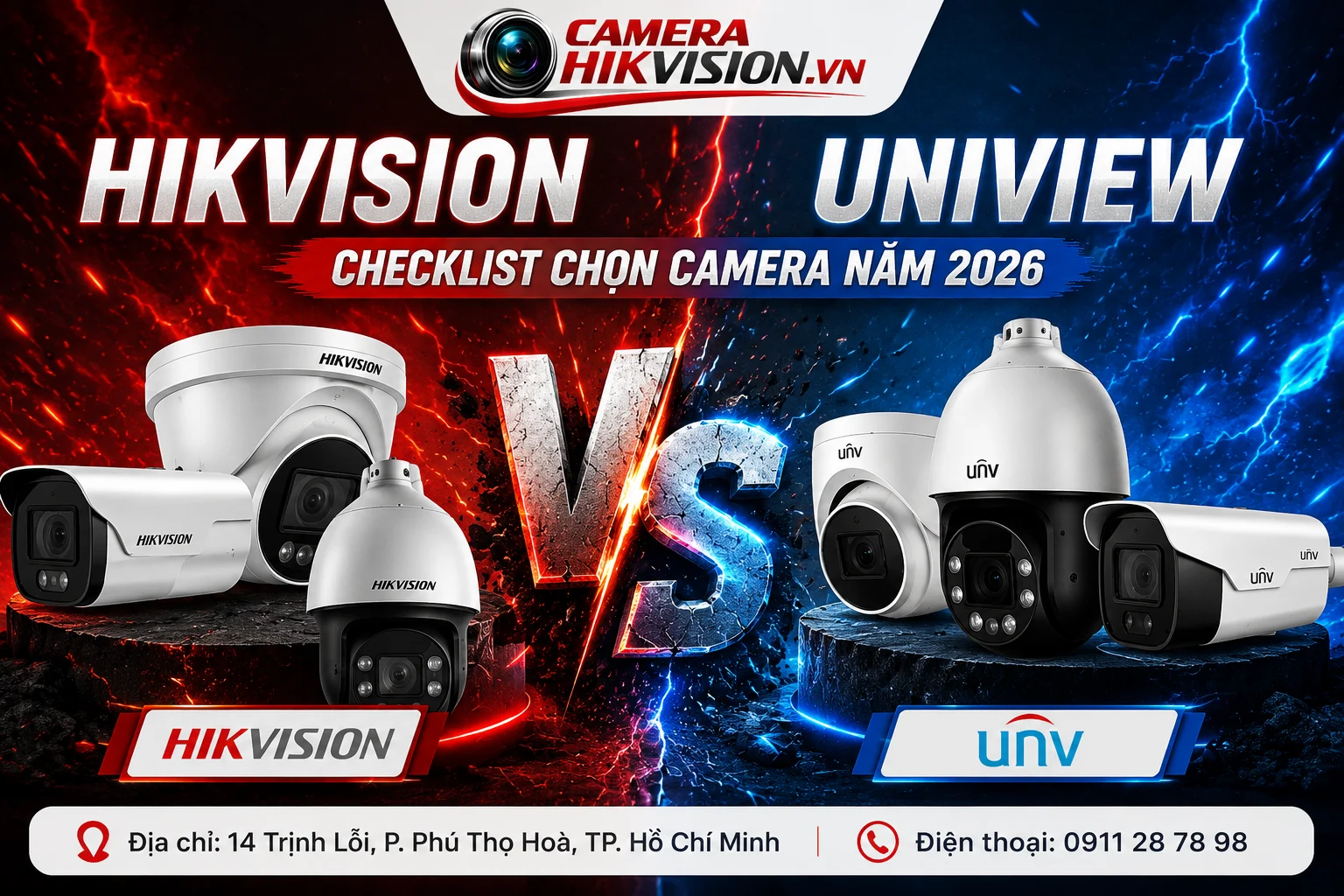 Hikvision vs Uniview: Checklist chọn camera năm 2026