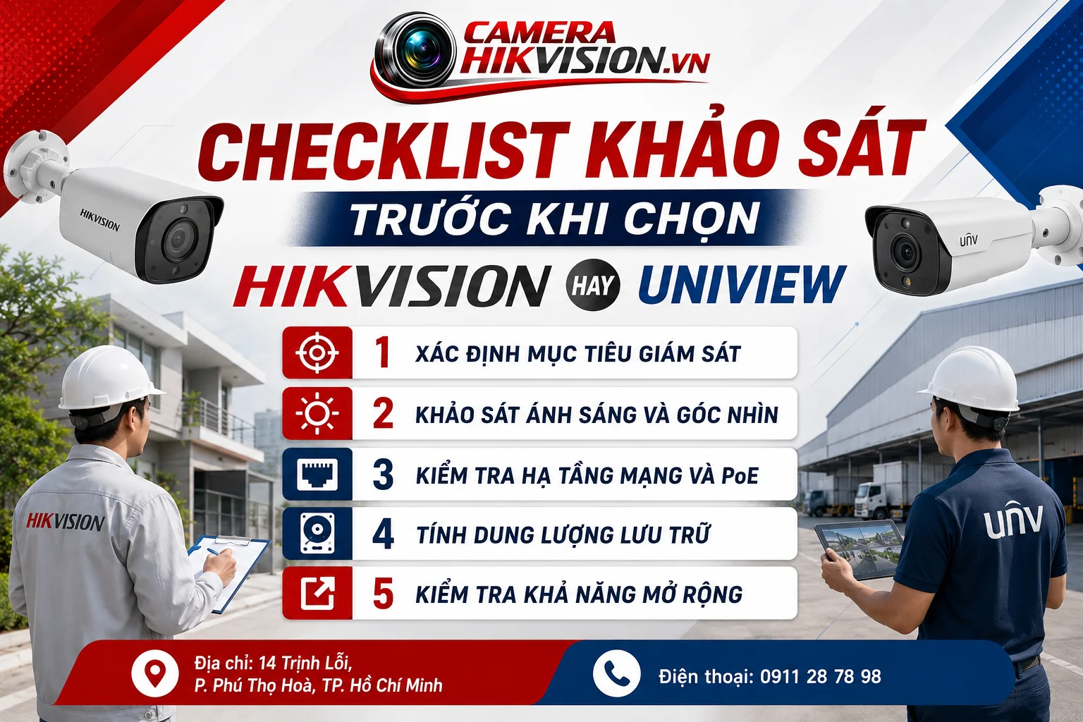 Checklist khảo sát trước khi chọn Hikvision hay Uniview