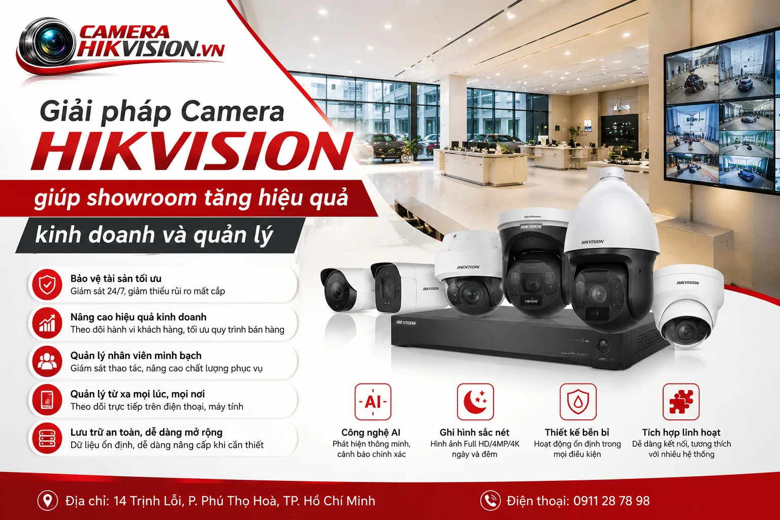 Giải pháp Camera Hikvision giúp showroom tăng hiệu quả kinh doanh và quản lý