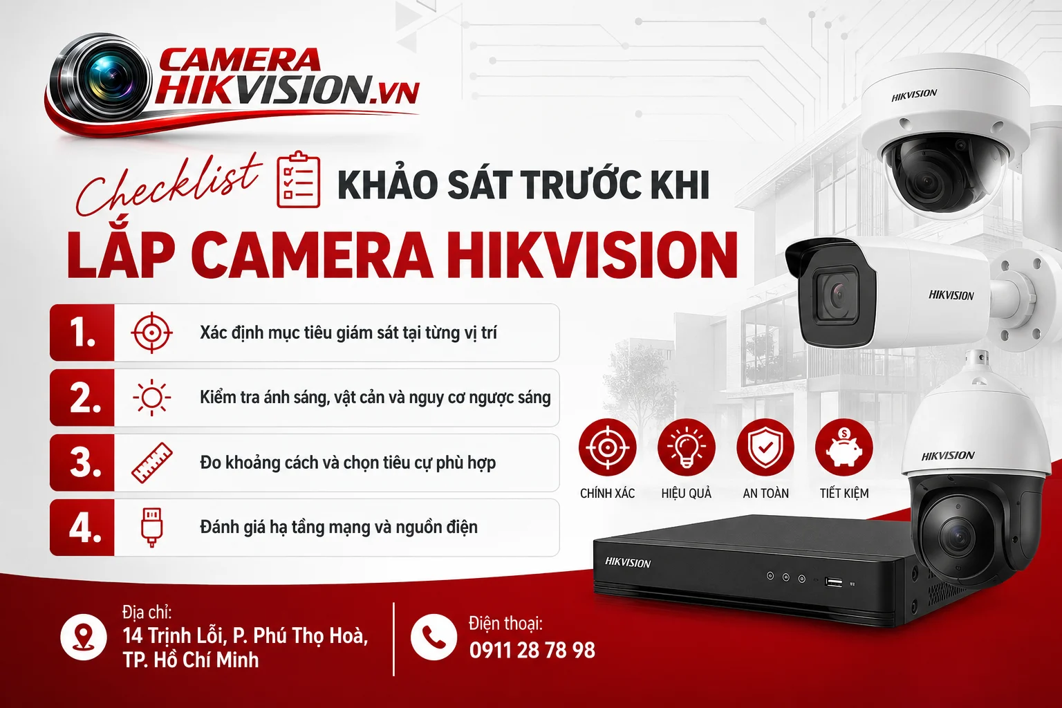 Checklist khảo sát trước khi lắp ccamera Hikvision