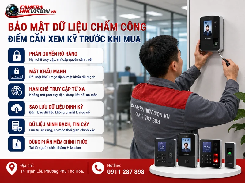 Bảo mật dữ liệu chấm công: Điểm cần xem kỹ trước khi mua