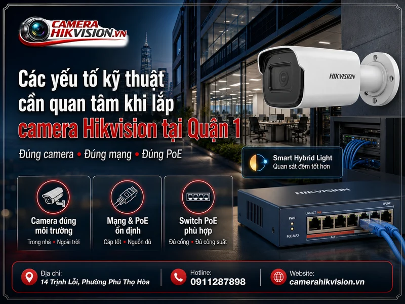 Các yếu tố kỹ thuật cần quan tâm khi lắp camera Hikvision tại Quận 1