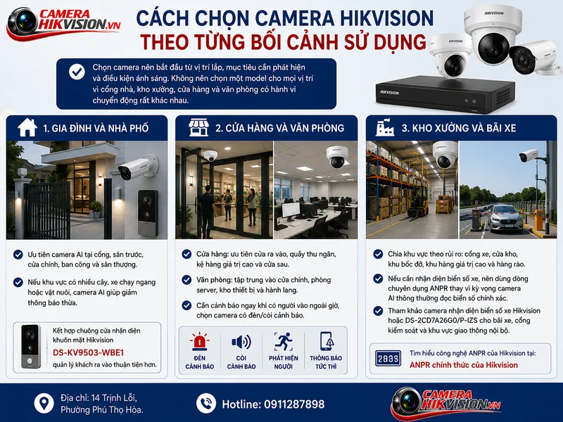 Cách chọn camera Hikvision theo từng bối cảnh sử dụng