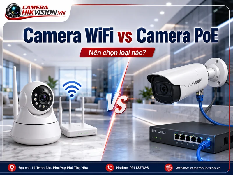 Camera WiFi vs Camera PoE: So sánh kỹ thuật để chọn hệ thống ổn định lâu dài