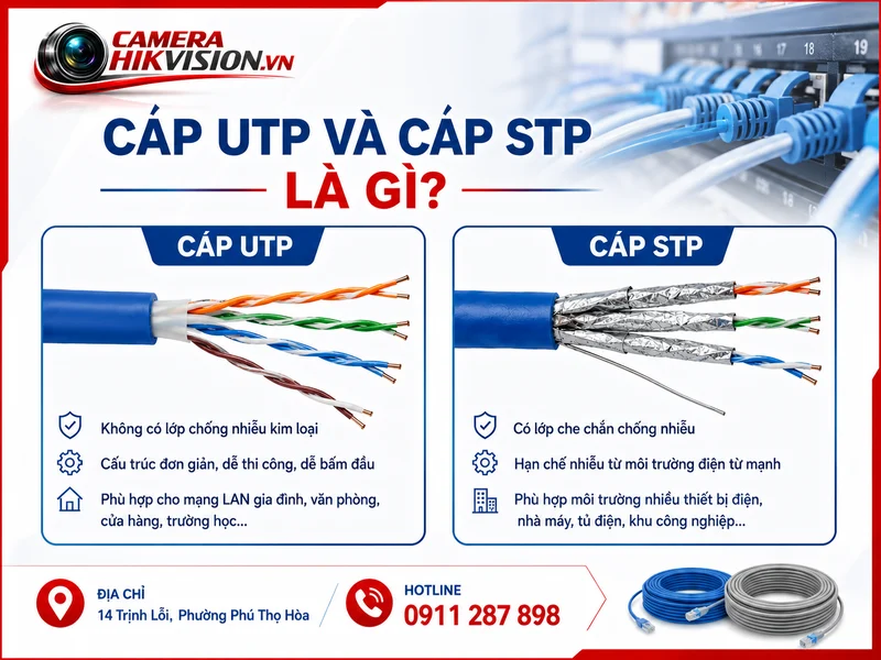 Cáp UTP và cáp STP là gì?