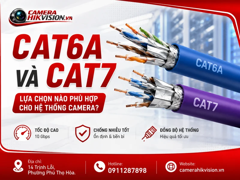 Cat6A và Cat7: So sánh chi phí đầu tư, bảo trì và nâng cấp hệ thống camera