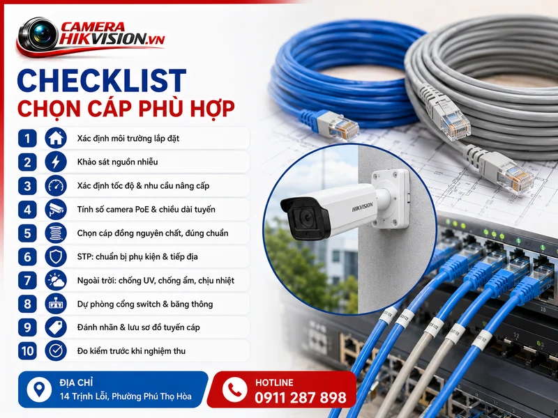 Checklist chọn cáp phù hợp trước khi mua