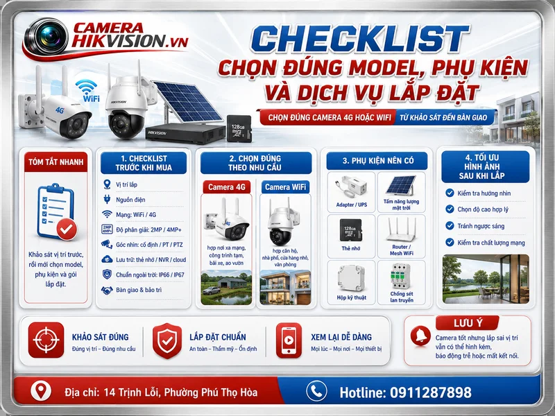 Checklist chọn đúng model, phụ kiện và dịch vụ lắp đặt