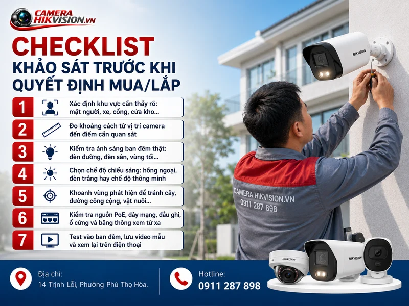 Checklist khảo sát trước khi quyết định mua/lắp