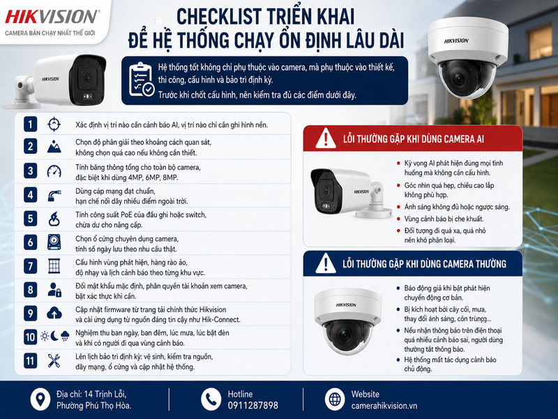 Checklist triển khai để hệ thống chạy ổn định lâu dài