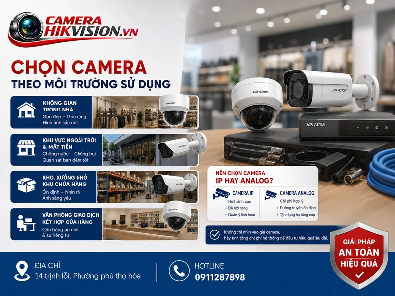 Chọn camera theo môi trường sử dụng